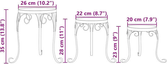 vidaXL Plant Stands Metal Orange 35cmx35cmcm. 3pcs