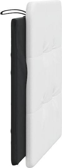 vidaXL Headboard Cushion with Leather White Black 100x48cm