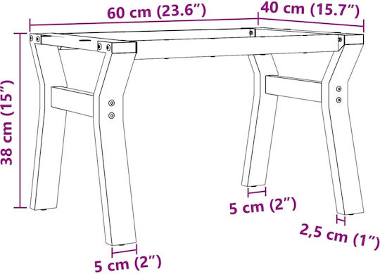 vidaXL Picior De Mobilier Din Fontă Potrivit Pentru Masă / Măsuță 60x40x38cm Fontă
