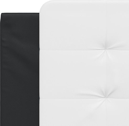 vidaXL Headboard Cushion with Leather White Black 100x48cm