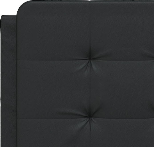 vidaXL Leather Bed Headboard Cushion Black 120x48cm