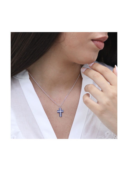 Black Women's Cross from Silver with Chain