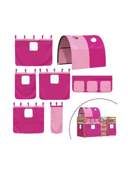 Kids Bed Loft Bed Single Pink for Mattress 80x200cm