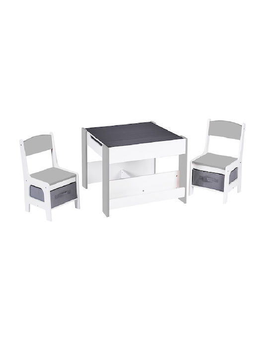 Kids Table Set with White Wooden Chairs