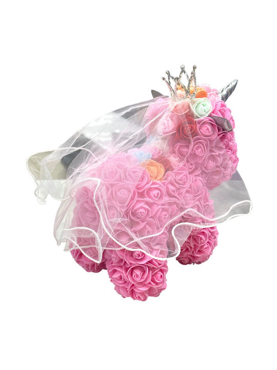 Unicorn of Artificial Roses 30cm in Box Mohicans Black Line