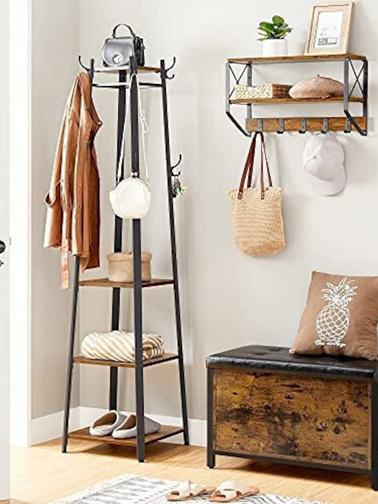 Songmics Metallic Coat Rack Black / Brown 45x45x181cm