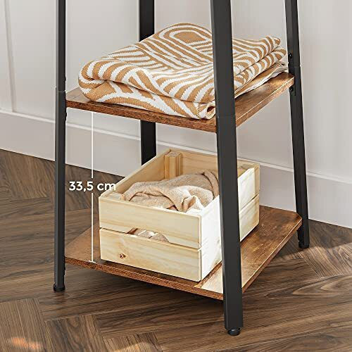 Songmics Καλόγερος Μεταλλικός Μαύρος / Καφέ 45x45x181cm