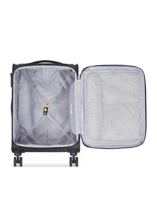 Delsey Pin Up Cabin Travel Suitcase Fabric Black with 4 Wheels Height 56cm 343080100