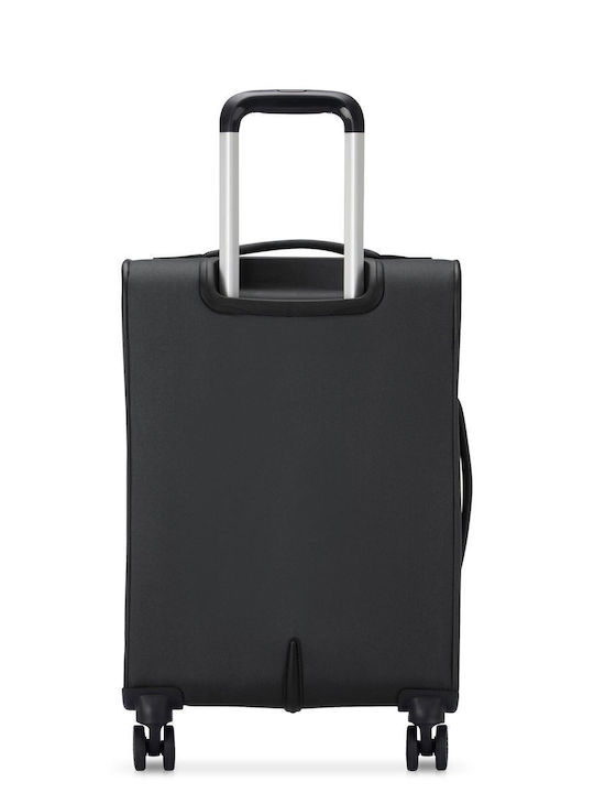 Delsey Pin Up Cabin Travel Suitcase Fabric Black with 4 Wheels Height 56cm 343080100