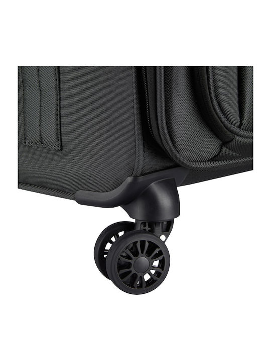 Delsey Pin Up Cabin Travel Suitcase Fabric Black with 4 Wheels Height 56cm 343080100
