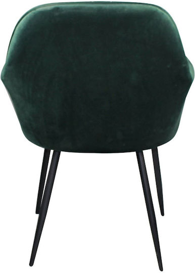 Valery Dining Room Velvet Chair Black, Forest Green 55x61x87cm 2pcs