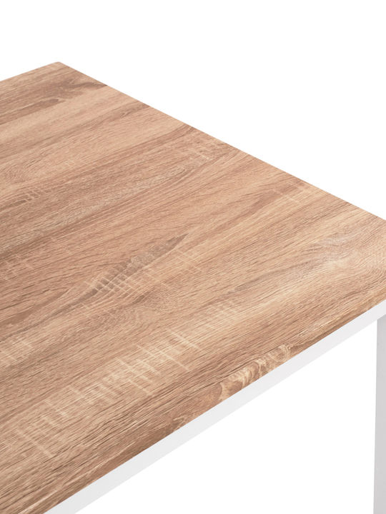 Goose Table Dining Room Wooden with Metal Frame White 120x80x75cm