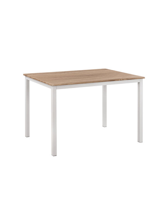 Goose Table Dining Room Wooden with Metal Frame White 120x80x75cm