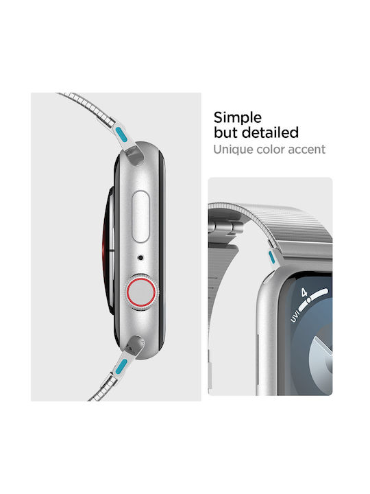 Spigen Sgp Sleek Link 316l Edelstahl Apple Watch Serie Ultra 1/2 49mm 45mm 44mm 42mm Silber Amp07224