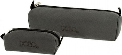 Polo Wallet Cord Pencil Case Barrel with 1 Compartment Gray