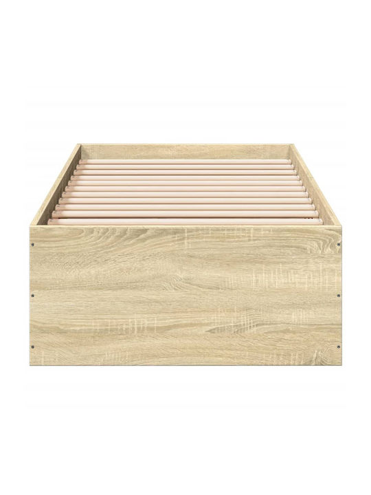 Einzelbett Holz Beige mit Lattenrost für Matratze 100x200cm