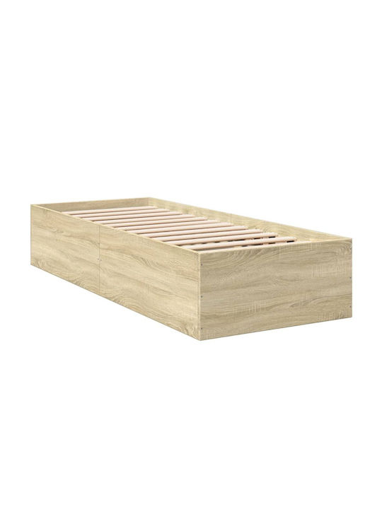 Einzelbett Holz Beige mit Lattenrost für Matratze 100x200cm