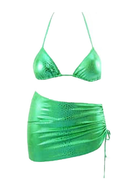 Join Bikini Set Top & Skirt Bottom Green
