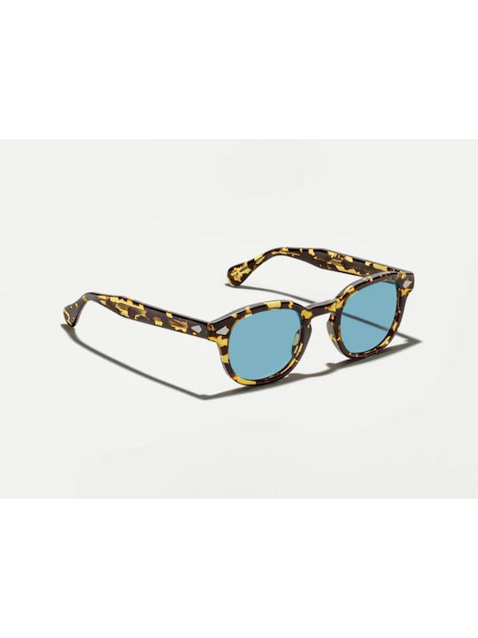 Moscot Lemtosh Tokyo Sunglasses with Brown Tartaruga Plastic Frame and Blue Lens