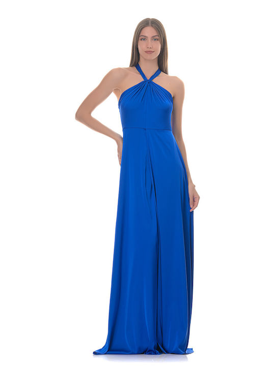 Farmaki Satin Dress All Day Blue