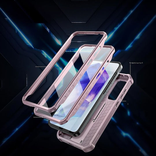 Carcasă consolidată Samsung Galaxy A55 Dexnor, corp complet, roz