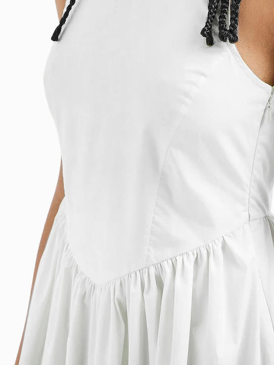 Лятна Maxi Рокля Bianco Ottico EA0100 бяла