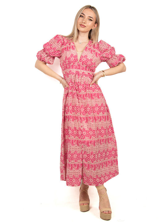 Rochie din dantelă fuchsia