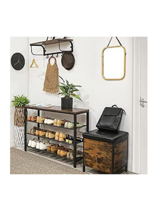 Metallic Shoe Organizer with 3 Shelves Black