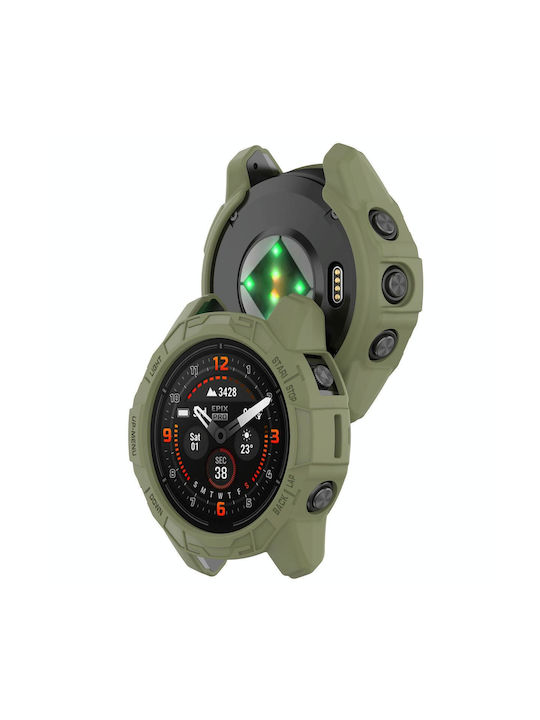 Garmin Epix Pro 47mm Fenix 7 7 Pro Armored TPU Half Wrapped Watch Protective Case Green