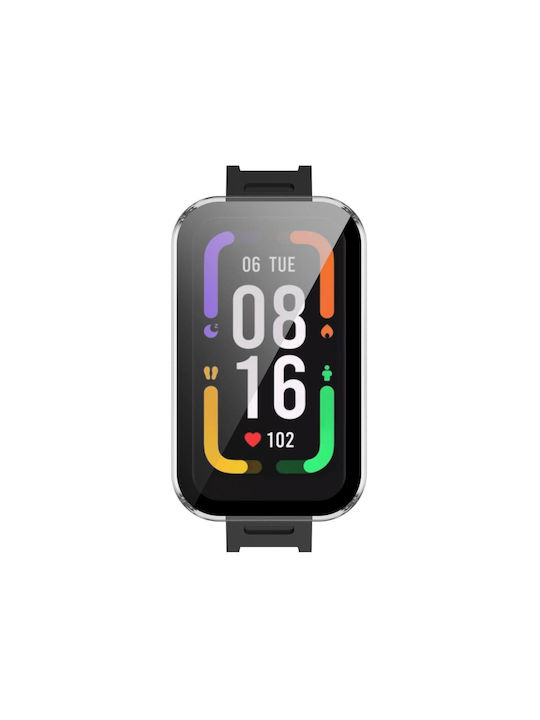 Xiaomi Redmi Smart Band Pro Pc + Tempered Glass Watch Protective Case Transparent White
