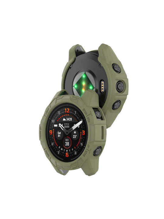 Garmin Epix Pro 51mm Fenix 7X 7X Pro Armored TPU Half Wrapped Watch Protective Case Green
