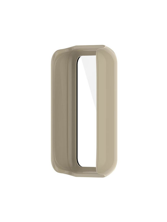 Amazfit Band 7 Pc + Tempered Glass Integrated Protective Watch Case Ivory White