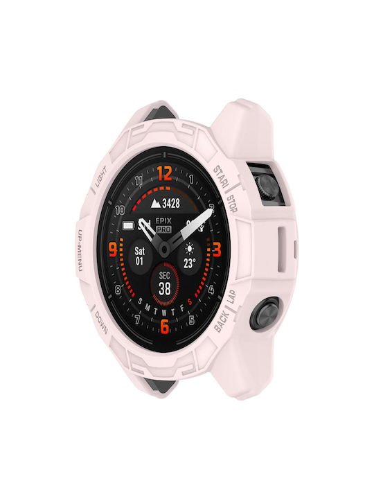 Garmin Epix Pro 51mm Fenix 7X 7X Pro Armored TPU Half Wrapped Watch Protective Case Pink Garmin Epix Pro 51mm Fenix 7X 7X Pro Armored TPU Half Wrapped Watch Protective Case Pink