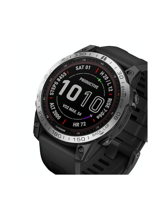 Smartwatch Dial Bezel Ring Cover Garmin Fenix 7 Silver Ring Grey Characters