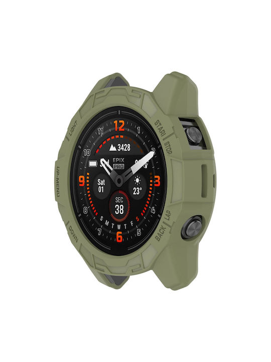 Garmin Epix Pro 42mm Fenix 7s 7s Pro Armored Tpu Half Wrapped Watch Protective Case Green