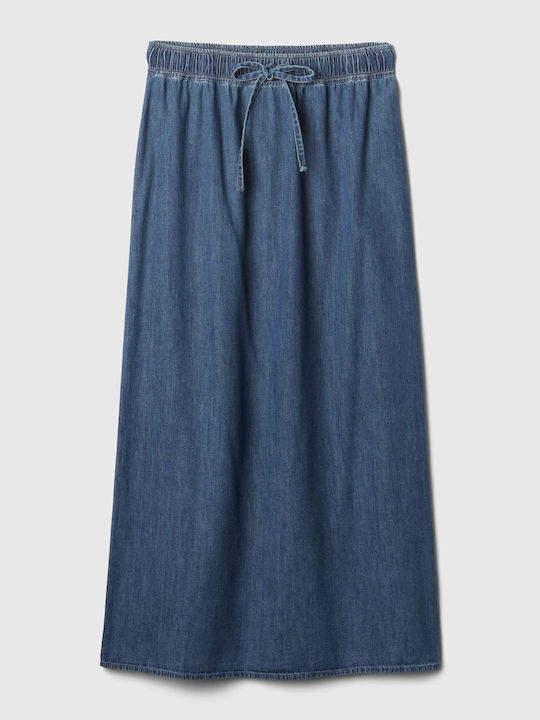 Τζιν Ψηλόμεση Maxi Φούστα Medium Indigo