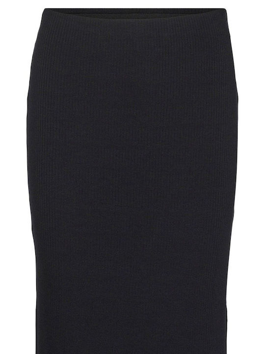Vero Moda High Waist Midi Skirt Black