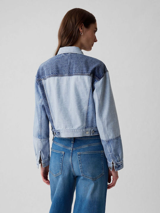Women's Long Jean Jacket for Spring or Autumn Medium Indigo