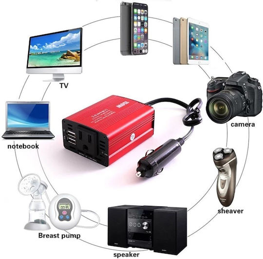 Invertor Auto Modificat Sine Wave 150W pentru Convertirea 12V DC în 220V AC
