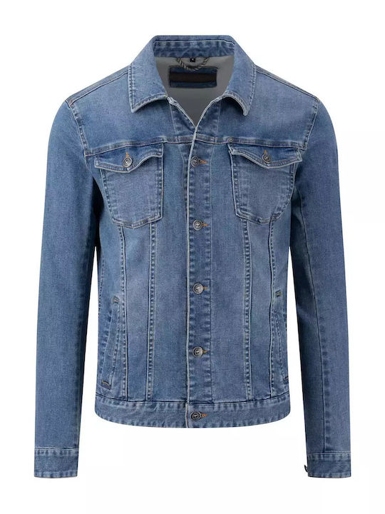 Fynch Hatton Herrenjeans Jacke Mid Blue