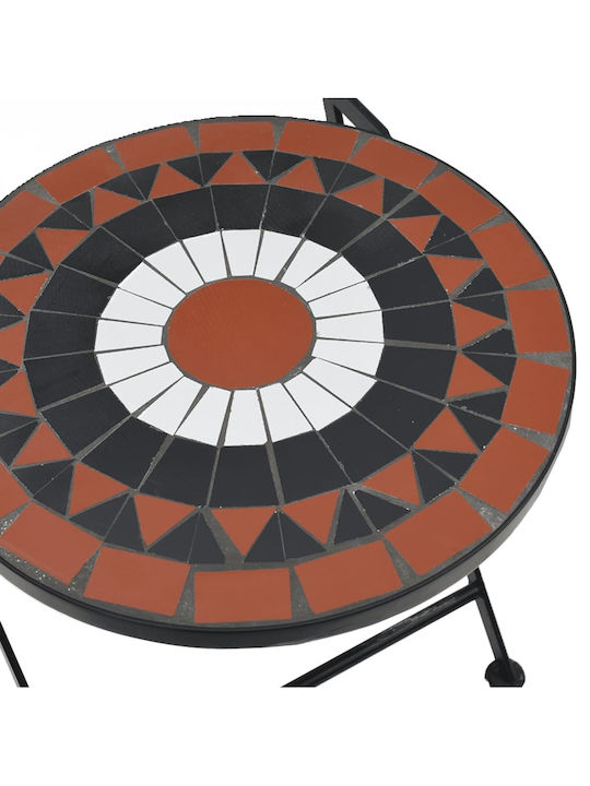 Outdoor-Stuhl Metallisch Terracotta/whites 2Stück 38x45.5x89.5εκ.