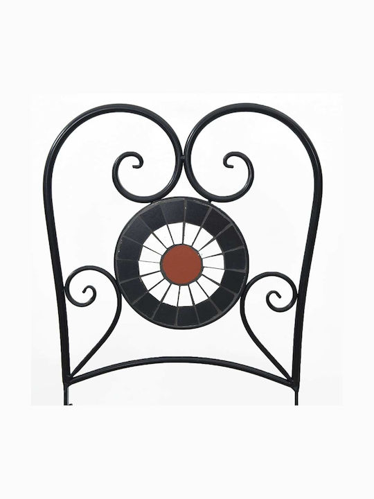 Outdoor-Stuhl Metallisch Terracotta/whites 2Stück 38x45.5x89.5εκ.
