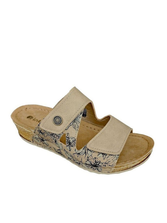 Inblu Damen Flache Sandalen in Beige Farbe