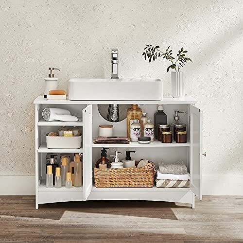 Songmics Πάγκος χωρίς Νιπτήρα Μ90xΒ30xΥ60cm Λευκός