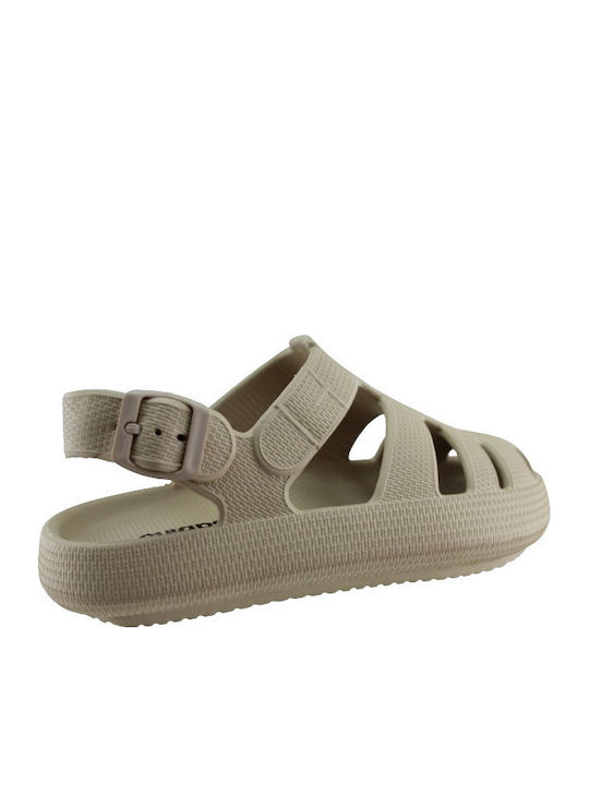 Flache Sandalen für Damen in Beige Farbe