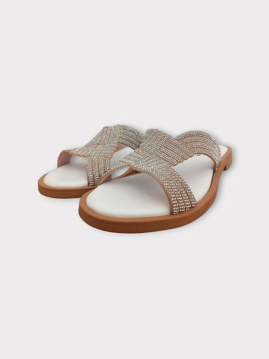 Bella Women's Flat Sandals in Silver Color