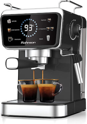Rohnson Hot & Cold Automatic Espresso Machine 1350W Pressure 20bar Black