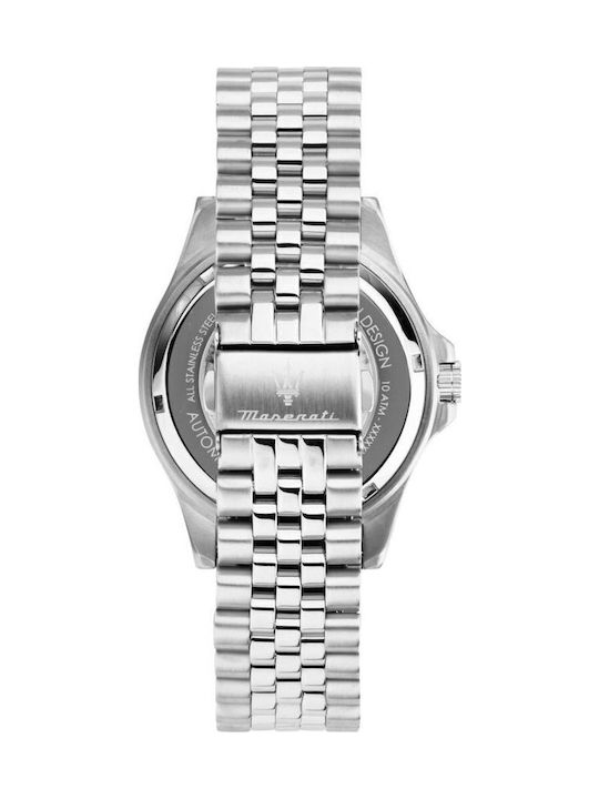 Maserati Sfida Ανδρικό Ρολόι 44mm Αυτόματο με Ασημί Μεταλλικό Μπρασελέ
