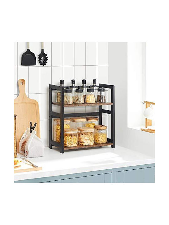 Songmics Bamboo Tabletop Spice Jar Black