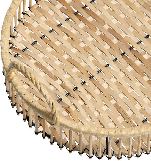 Zeller Wooden Round Decorative Tray 32x32x12.5cm
